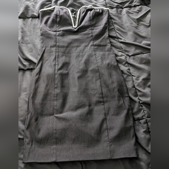 Black Strapless Mini Dress - Picture 2 of 5